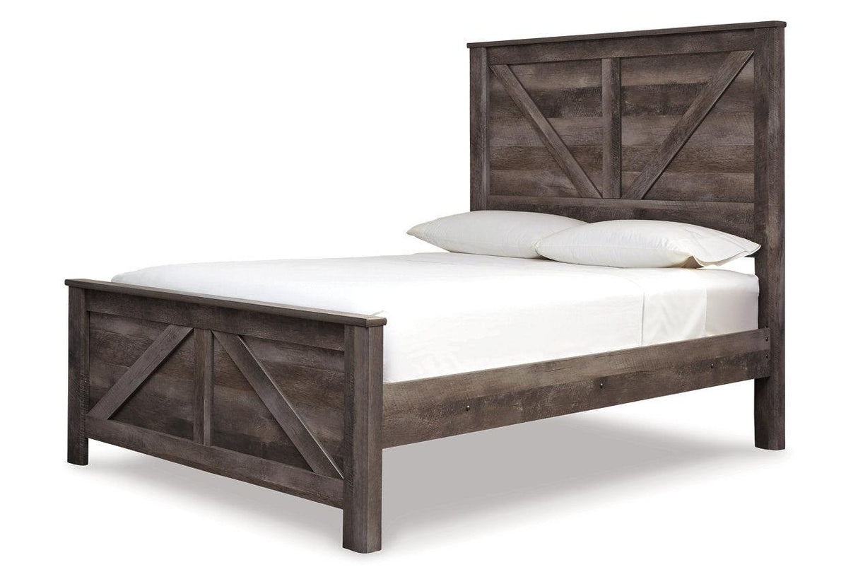 Wynnlow Gray Queen Crossbuck Panel Bed by Ashley at Eve Furniture
