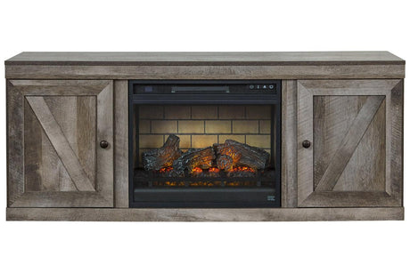 Wynnlow Gray TV Stand with Electric Fireplace by Ashley at Eve Furniture