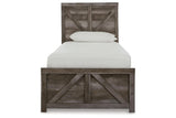 Wynnlow Gray Twin Crossbuck Panel Bed by Ashley at Eve Furniture