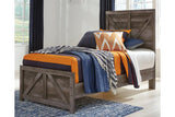 Wynnlow Gray Twin Crossbuck Panel Bed by Ashley at Eve Furniture