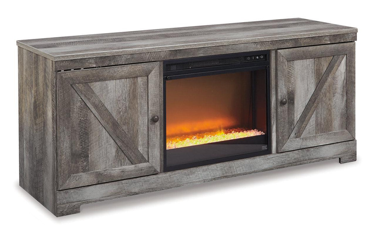 Wynnlow Gray 63" TV Stand with Electric Fireplace by Ashley at Eve Furniture