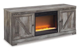 Wynnlow Gray 63" TV Stand with Electric Fireplace by Ashley at Eve Furniture