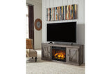 Wynnlow Gray TV Stand with Electric Fireplace by Ashley at Eve Furniture