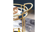 Wynora Gold Bar Cart by Ashley at Eve Furniture