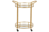 Wynora Gold Bar Cart by Ashley at Eve Furniture