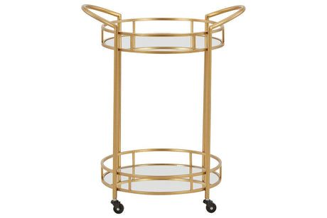 Wynora Gold Bar Cart by Ashley at Eve Furniture