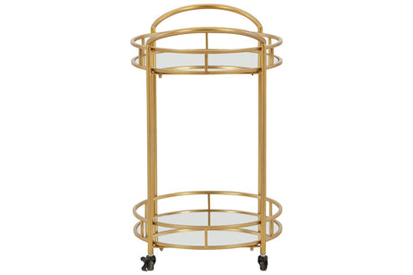 Wynora Gold Bar Cart by Ashley at Eve Furniture