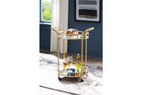 Wynora Gold Bar Cart by Ashley at Eve Furniture