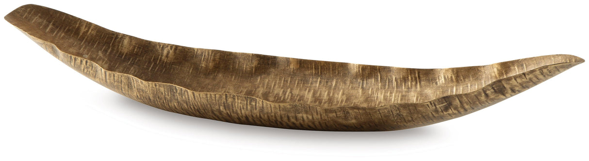 Wystenburg Antique Gold Finish Tray by Ashley at Eve Furniture