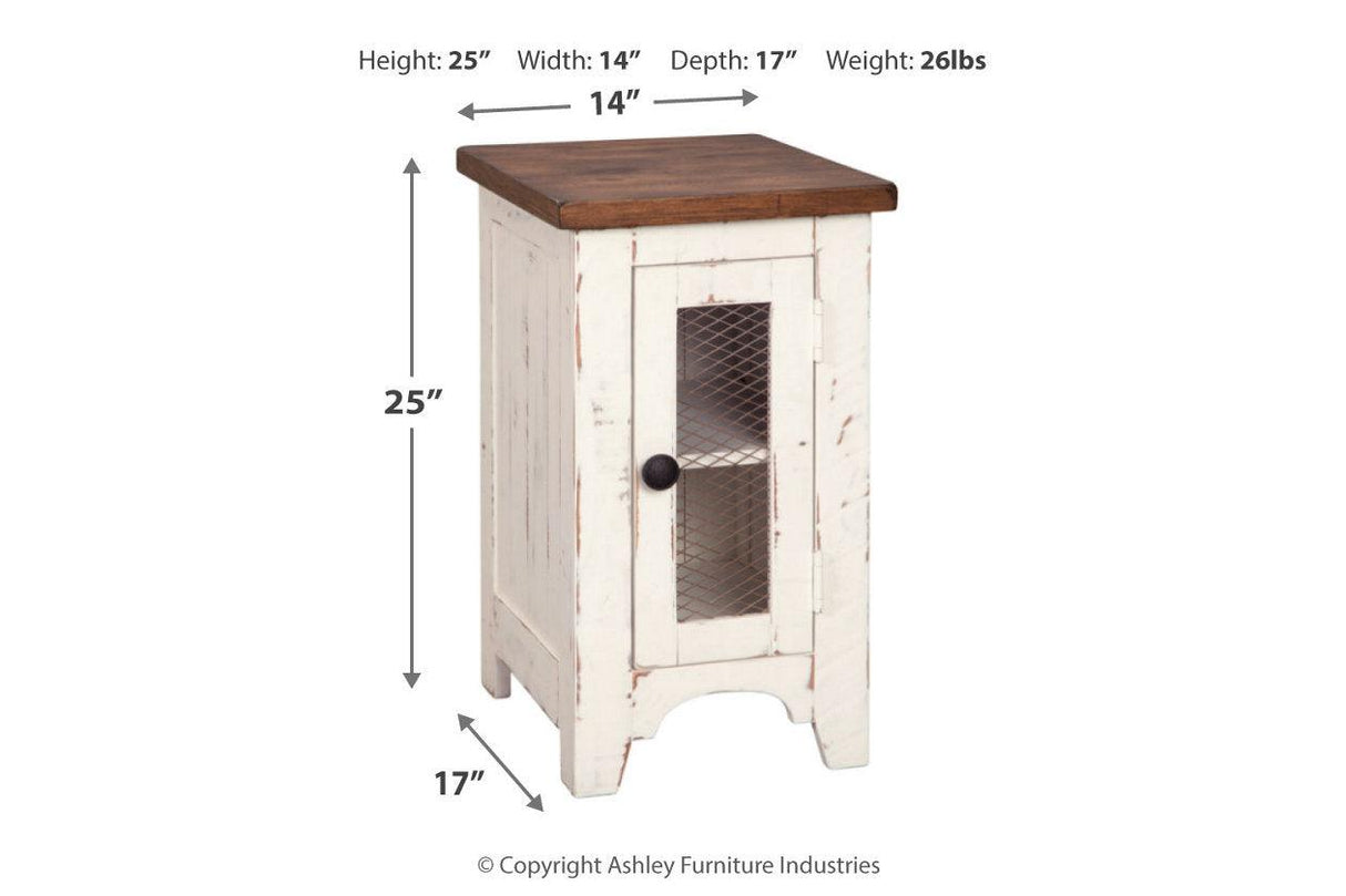Wystfield White/Brown Chairside End Table by Ashley at Eve Furniture