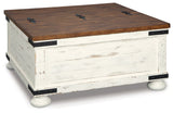 Wystfield White/Brown Coffee Table and 2 End Tables by Ashley at Eve Furniture