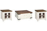 Wystfield White/Brown Coffee Table and 2 End Tables by Ashley at Eve Furniture