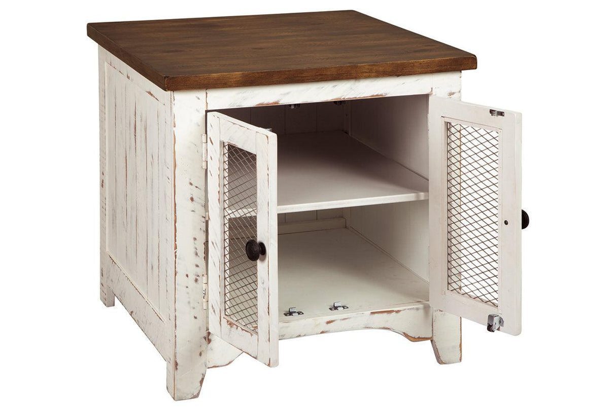 Wystfield White/Brown End Table by Ashley at Eve Furniture