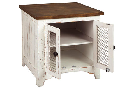 Wystfield White/Brown End Table by Ashley at Eve Furniture