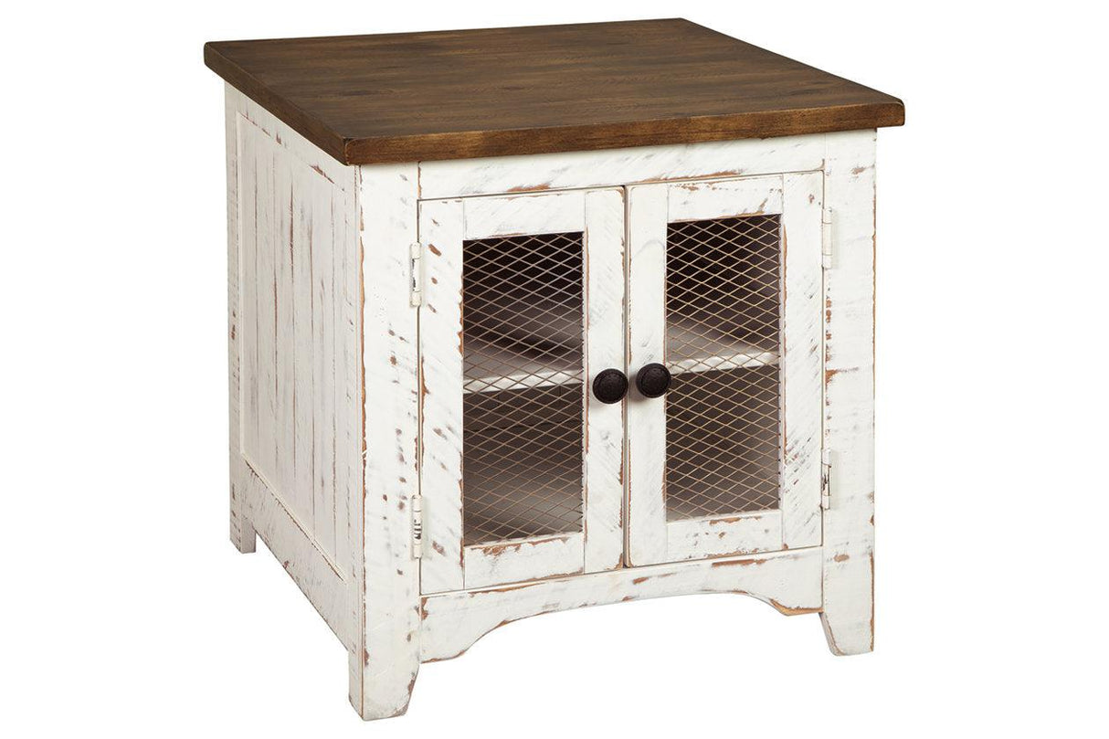 Wystfield White/Brown End Table by Ashley at Eve Furniture