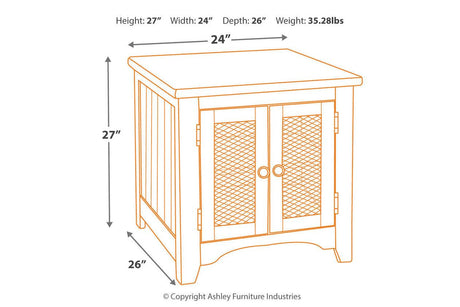 Wystfield White/Brown End Table by Ashley at Eve Furniture