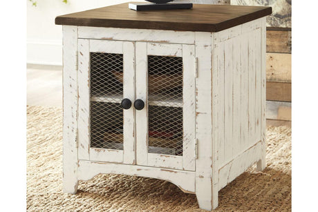 Wystfield White/Brown End Table by Ashley at Eve Furniture