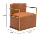 Xander Accent Chair Brown by Zuomod at Eve Furniture