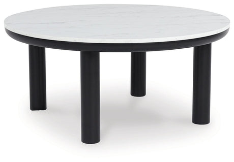 Xandrum Black/White Table by Ashley at Eve Furniture
