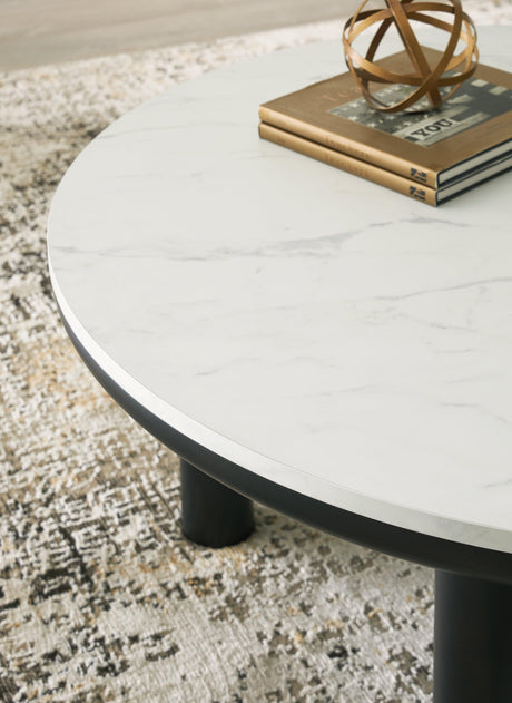 Xandrum Black/White Table by Ashley at Eve Furniture