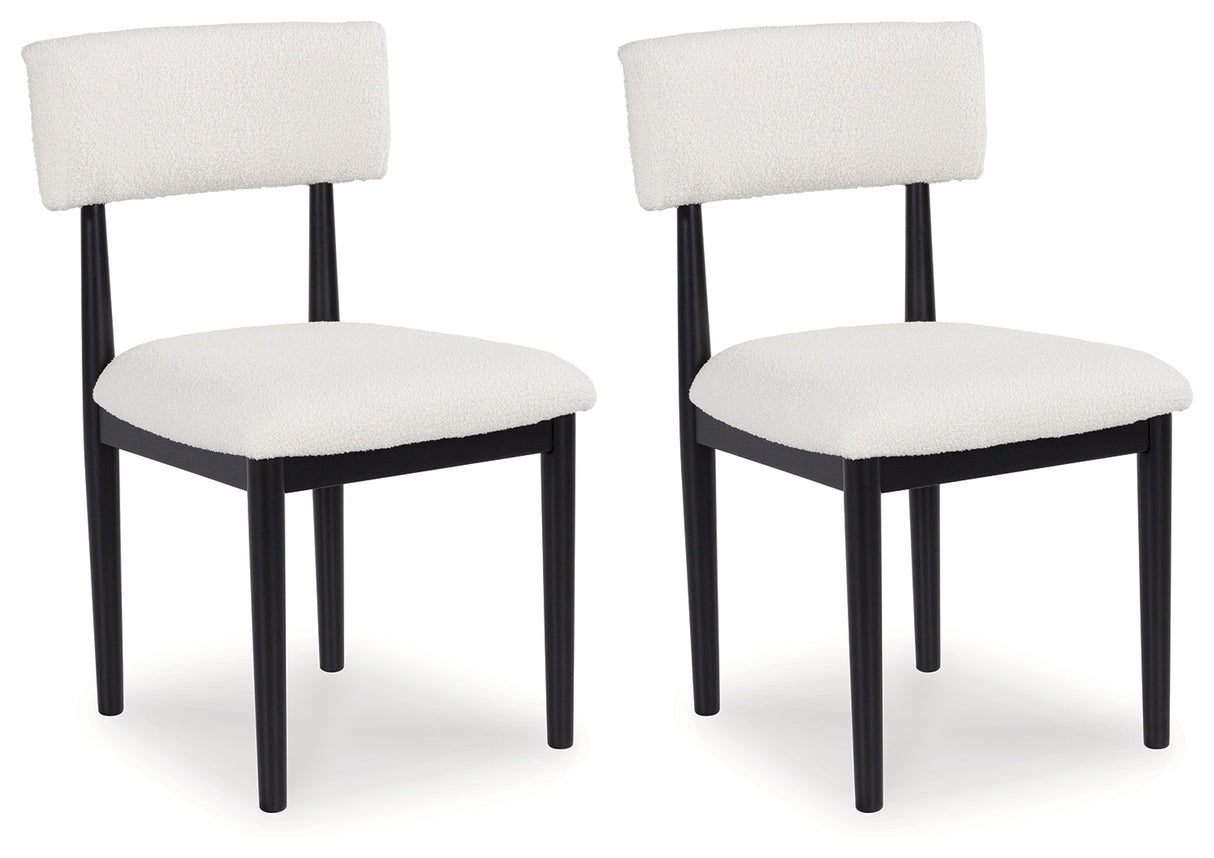 Xandrum White/Black Dining Chair, Set of 2