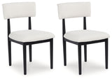 Xandrum White/Black Dining Chair, Set of 2