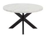 Xena 52-inch Round 5-Piece White Marble Dining Set(Table & 4 Side Chairs)