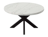 Xena 52-inch Round 5-Piece White Marble Dining Set(Table & 4 Side Chairs)