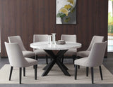 Xena 52-inch Round Dining Table, White Marble Top by Steve Silver at Eve Furniture