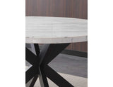 Xena 52-inch Round Dining Table, White Marble Top by Steve Silver at Eve Furniture