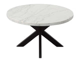 Xena 52-inch Round Dining Table, White Marble Top by Steve Silver at Eve Furniture