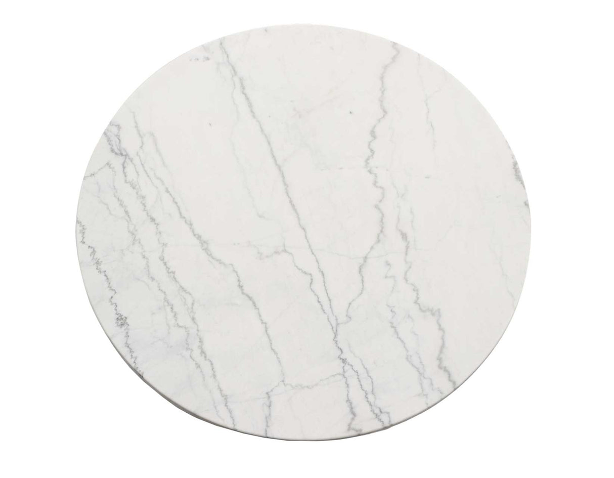 Xena Ebony/Light Gray Round Marble Top Dining Room Set by Steve Silver at Eve Furniture