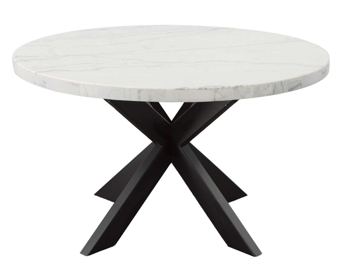Xena Ebony/Light Gray Round Marble Top Dining Room Set by Steve Silver at Eve Furniture