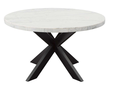 Xena Ebony/Light Gray Round Marble Top Dining Room Set by Steve Silver at Eve Furniture