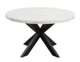 Xena Ebony/Light Gray Round Marble Top Dining Room Set by Steve Silver at Eve Furniture