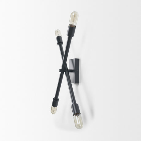 Xendi Black Toned Metal Sputnik Wall Sconce by Mercana at Eve Furniture