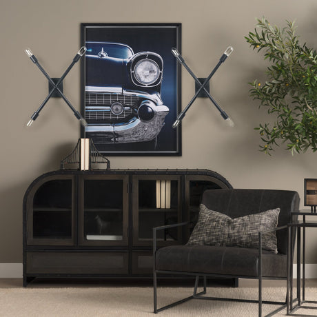 Xendi Black Toned Metal Sputnik Wall Sconce by Mercana at Eve Furniture