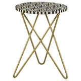 Xenia Black/White Round Accent Table with Hairpin Legs by Coaster at Eve Furniture