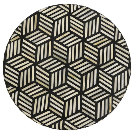 Xenia Black/White Round Accent Table with Hairpin Legs by Coaster at Eve Furniture