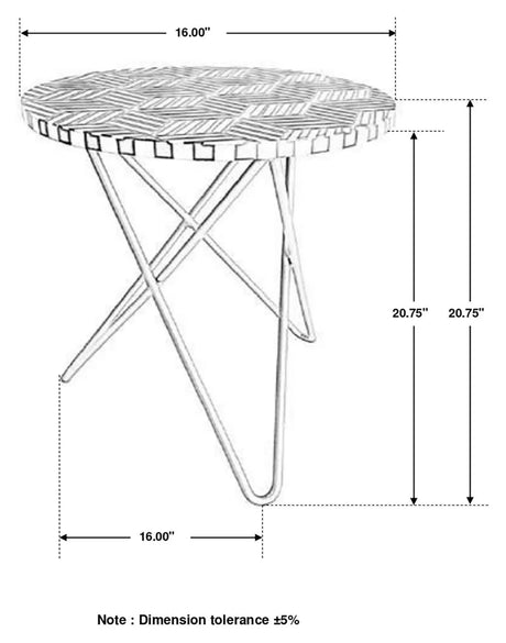 Xenia Black/White Round Accent Table with Hairpin Legs by Coaster at Eve Furniture