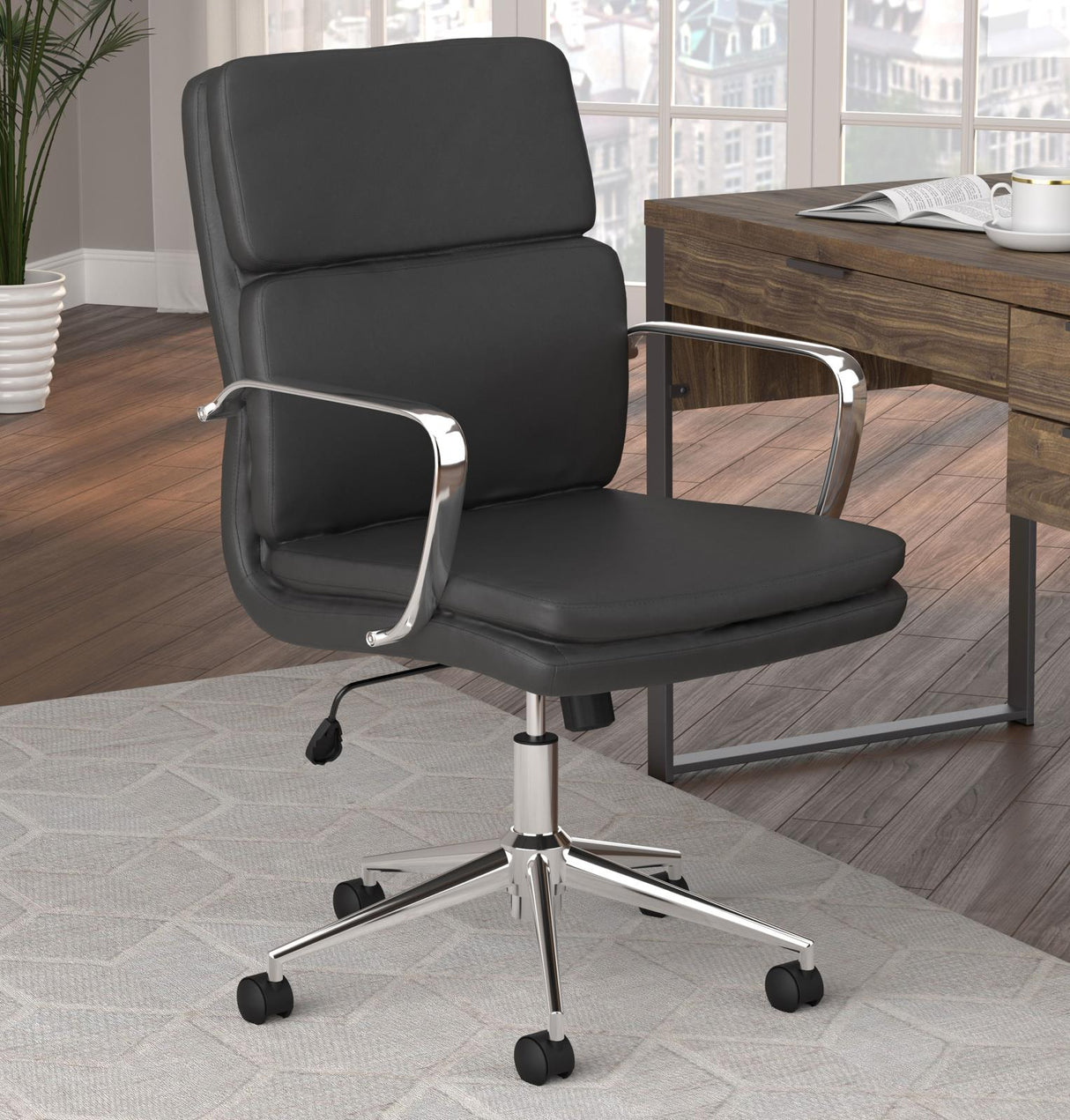 Ximena Black Standard Back Upholstered Office Chair