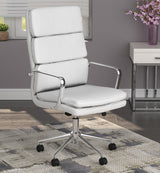 Ximena White High Back Upholstered Office Chair by Coaster at Eve Furniture