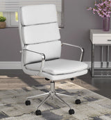 Ximena White High Back Upholstered Office Chair by Coaster at Eve Furniture