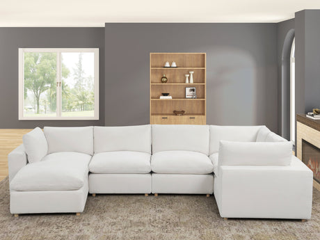 XL Cloud Beige Sectional with Ottoman by Happy Homes at Eve Furniture