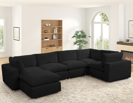 XL Cloud Black Sectional with Ottoman by Happy Homes at Eve Furniture
