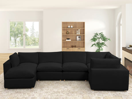 XL Cloud Black Sectional with Ottoman by Happy Homes at Eve Furniture