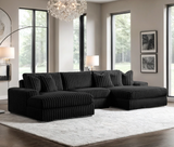 XL Sunday Black 3-Piece Double Chaise Sectional by Happy Homes at Eve Furniture