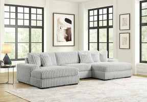 XL Sunday Gray 3-Piece Double Chaise Sectional by Happy Homes at Eve Furniture