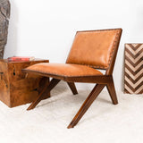 Colin Tan Leather Lounge Chair by Ashcroft Imports at Eve Furniture