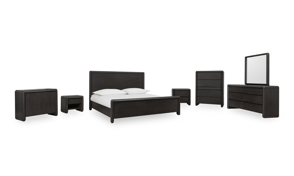 Xolani Beveled Glass Wall or Dresser Mirror in Jaguar by Modus Furniture at Eve Furniture